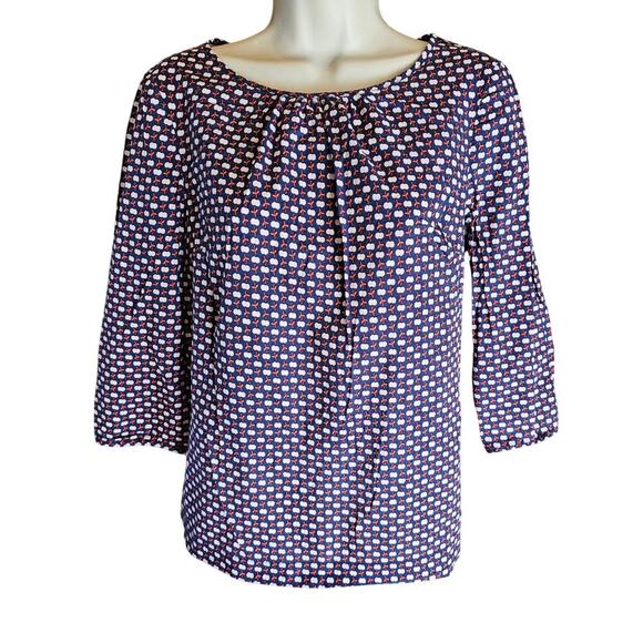 Boden Tops - Boden 2 US apple print all over button back relaxed blouse teacher career casual